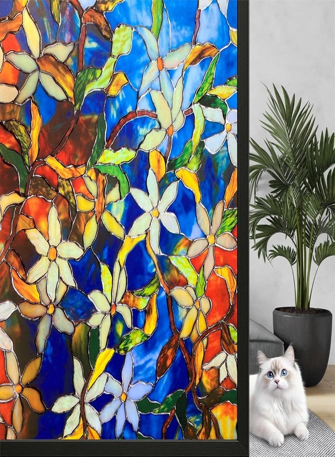 WALLTON فيلم زجاجي لاصق من الفينيل غير لامع من والتون، يوفر الخصوصية، مناسب للنوافذ والأبواب والمكاتب والمنازل. | مقاوم للأشعة فوق البنفسجية. (24 × 72 بوصة، لون أزرق باهت) - Image 1